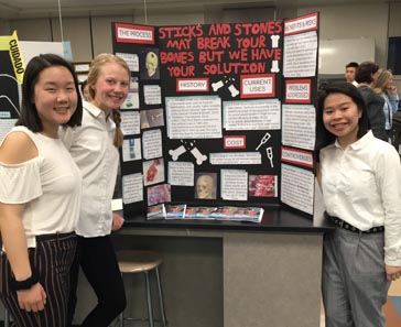 Students presenting their work at Open House.